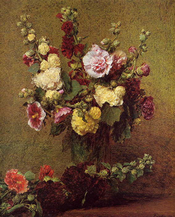 Fantin- Latour Oil Painting Reproductions - Holly-hocks