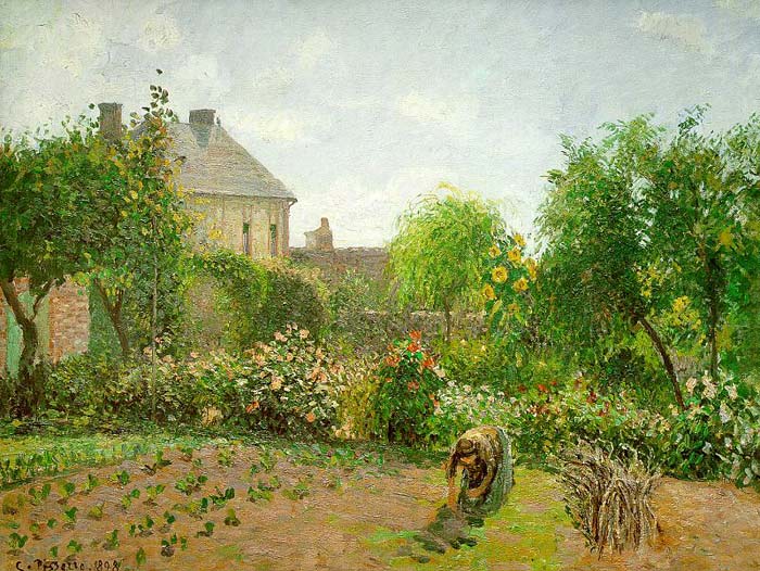 Oil Painting Reproduction of Pissaro- The Artists Garden at Eragny
