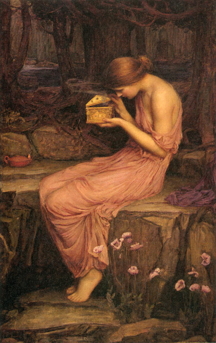Waterhouse Oil Painting Reproductions - Psyche Opening the Golden Box