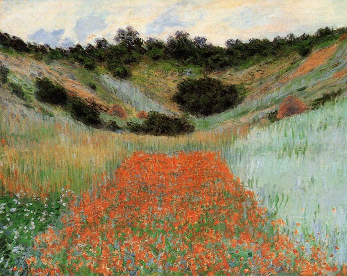 Oil Painting Reproduction of Monet- Poppy Field in a Hollow near Giverny