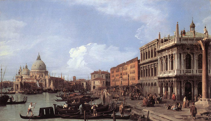 Oil Painting Reproduction of Canaletto - The Molo: Looking West