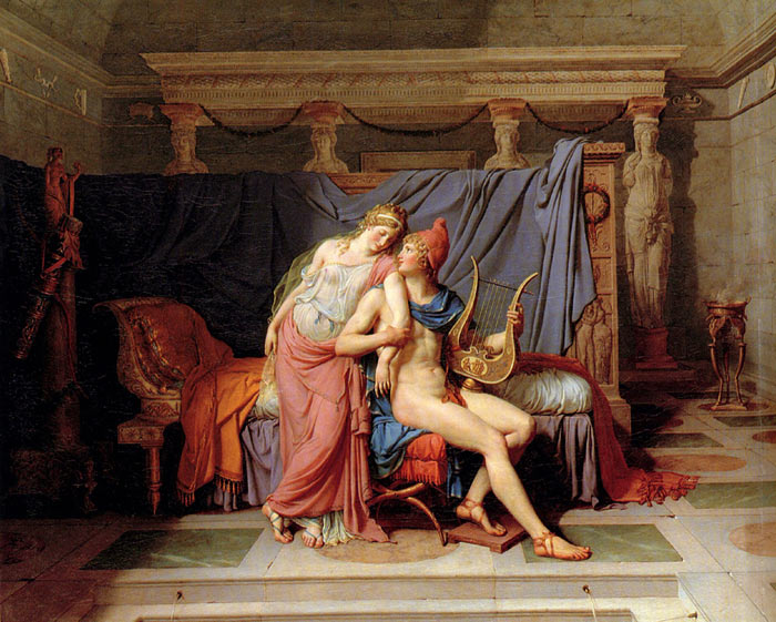 Oil Painting Reproduction of David- The Courtship of Paris and Helen