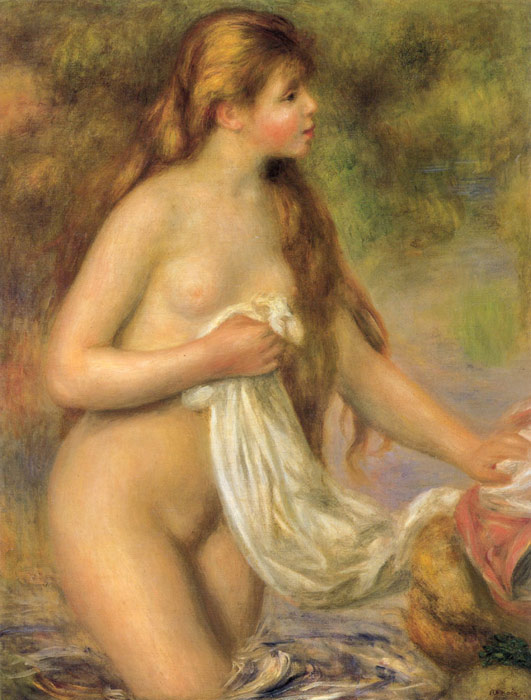 Oil Painting Reproduction of Renoir- Bather with Long Hair