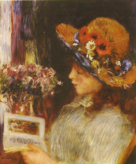 Oil Painting Reproduction of Renoir - Young Girl Reading