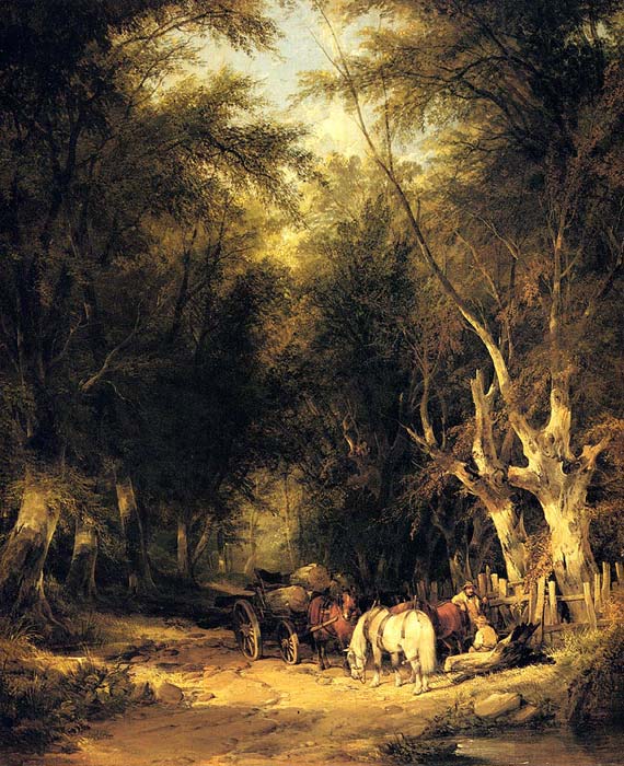 Oil Painting Reproduction of Shayer- In The New Forest