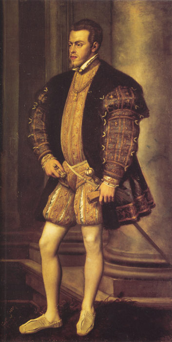 Oil Painting Reproduction of Titian- Portrait of Philip II