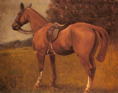 A Saddled Hunter In A Landscape