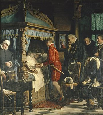 Chancellor Niels Kaas hand over the keys to Christian IV