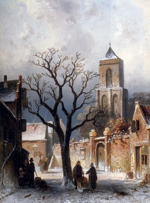 A Village Snow Scene