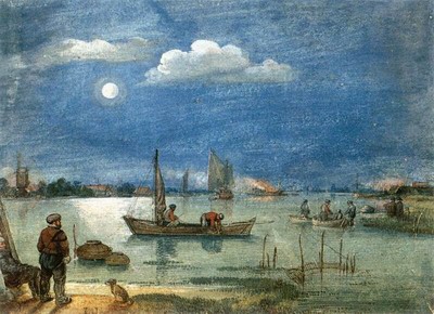 Fishermen By Moonlight