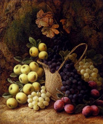 Still Life With Apples, Grapes And Plums