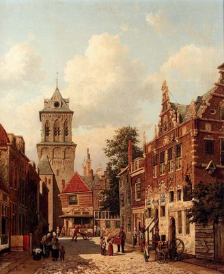 A Busy Street In A Town
