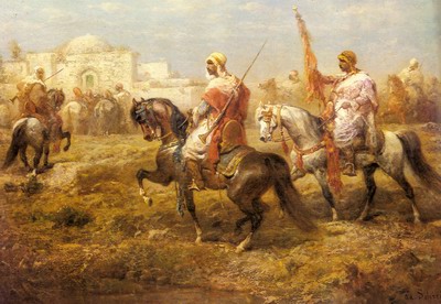 Arab Cavalry Approaching An Oasis