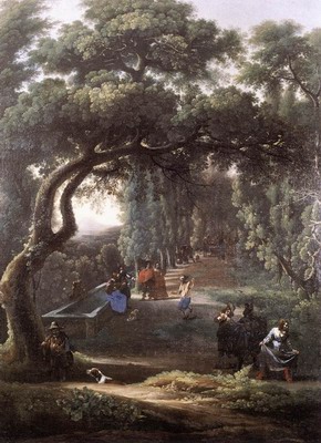 Figures In A Tree Lined Avenue