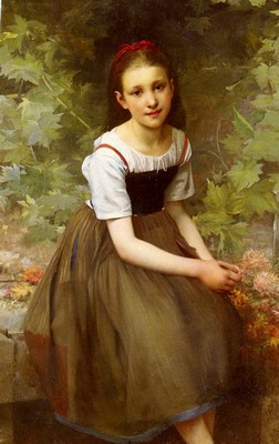 Une Jeune Fille Aux Fleurs, a girl with flowers