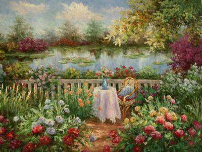 oil paintings of flower gardens oil painting in a Garden Garden oil painting