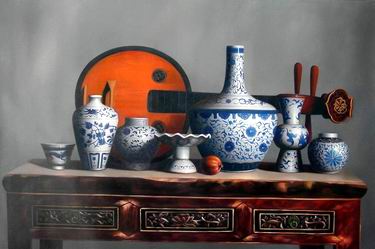 still life oil paintings of a series of china