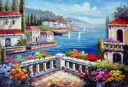 Mediterranean Garden oil painting