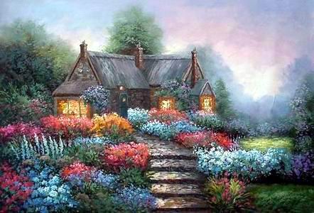 Italy Cottages Landscapes oil painting