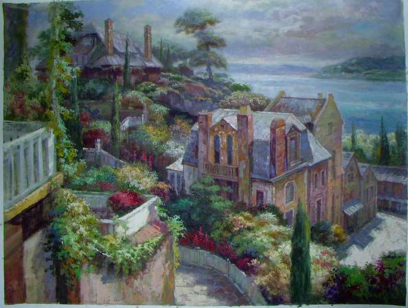 Mediterranean Garden oil painting