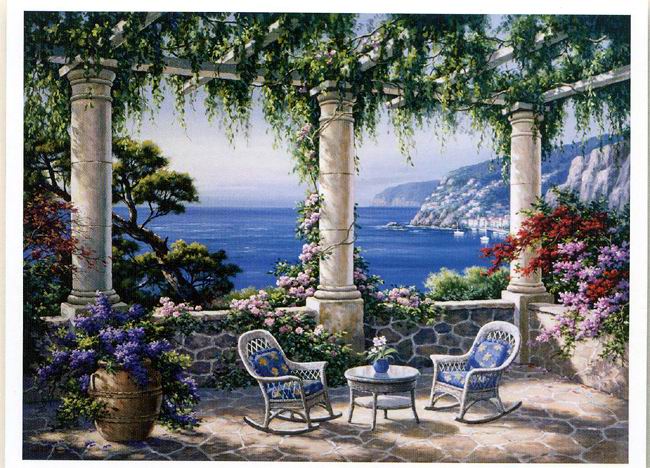 Mediterranean Garden oil painting