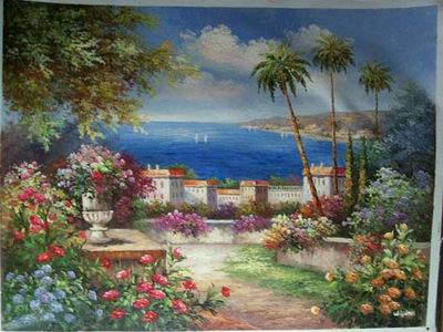 Mediterranean Garden oil painting