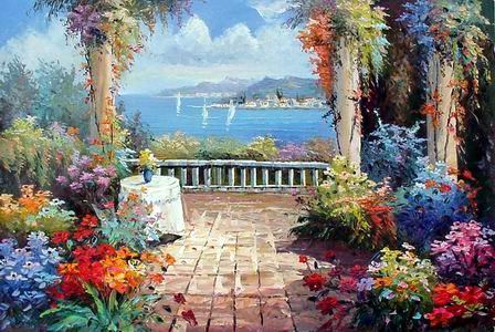 Mezzanine Oil Painting Art Mediterranean Sea oil painting