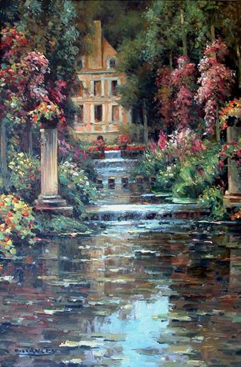 oil painting in a Garden painting reproductions Garden oil painting