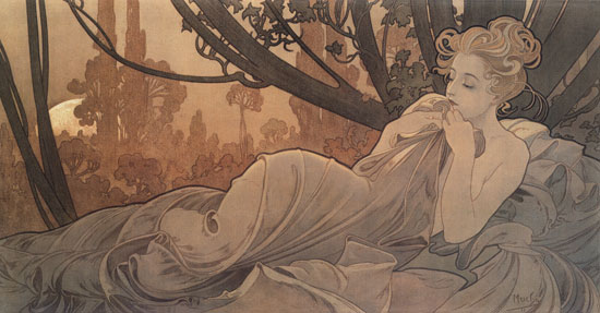 Dusk, Alphonse Mucha