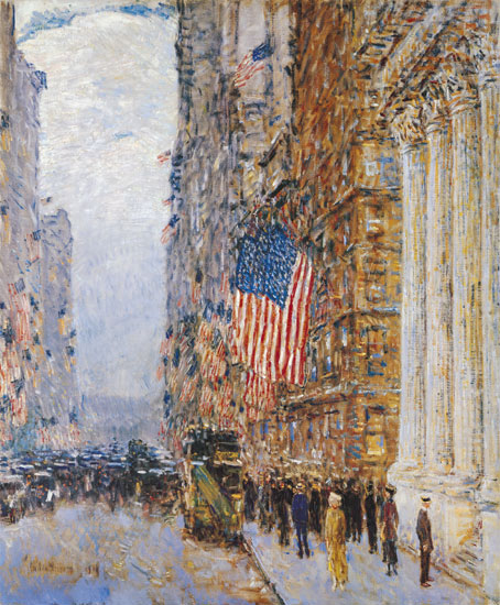 Flags on the Waldorf, Childe Hassam