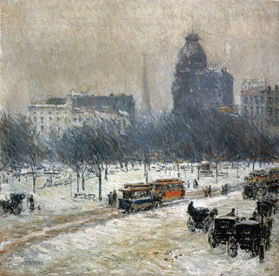 Winter in Union Square, Childe Hassam