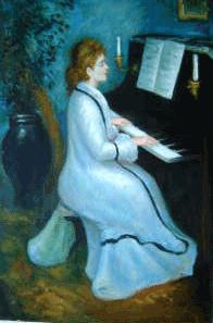 At the Piano 1875 Oil Painting Reproduction renoir paintings - renoir art