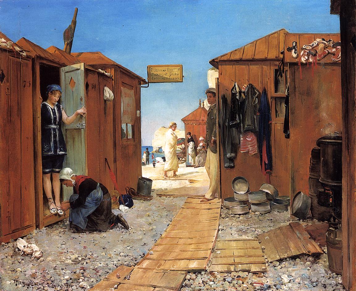 Cottages oil painting