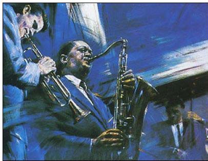 Jazz oil painting
