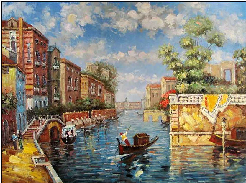 Cities oil painting