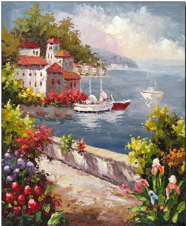 Mediterranean oil painting