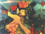 Street in Murnau with Women Oil Painting