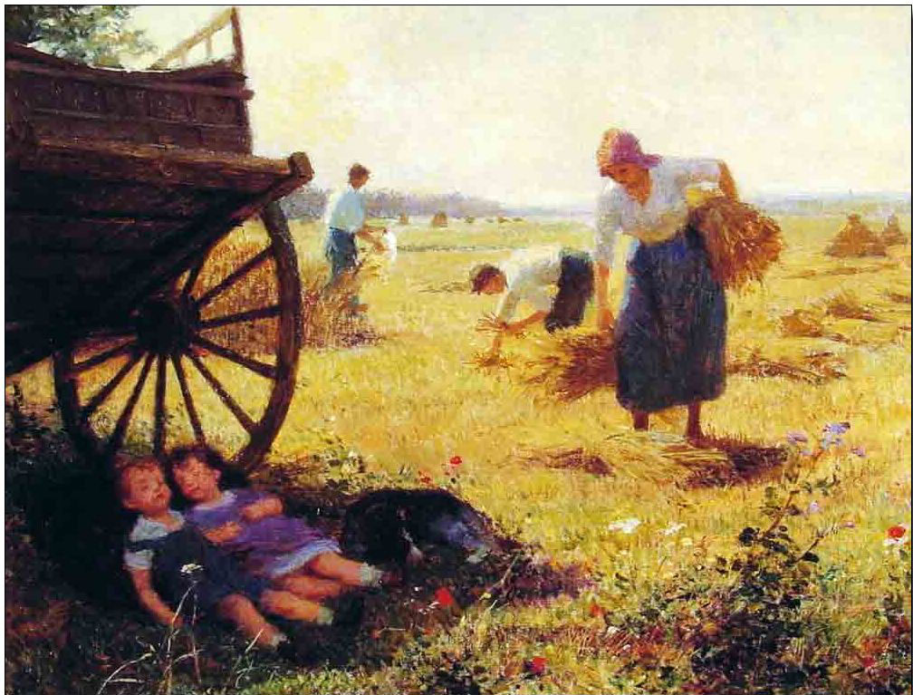 Farming oil painting
