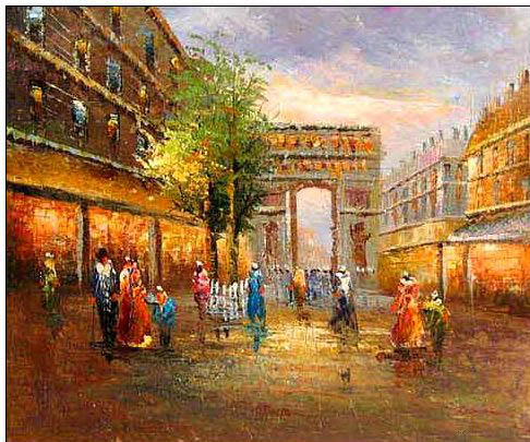 Paris Street oil painting