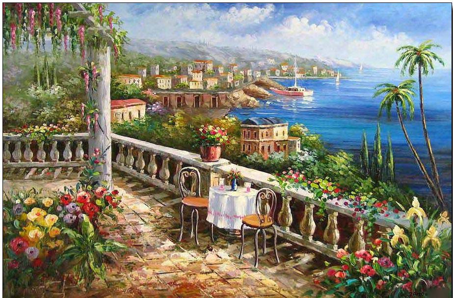 Mediterranean oil painting