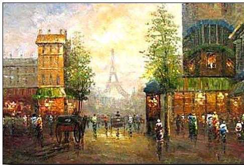 Cities oil painting