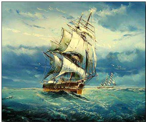 Boats and Ships oil painting