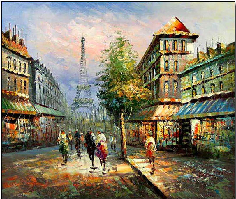 Paris Street oil painting