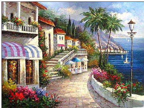 Mediterranean oil painting