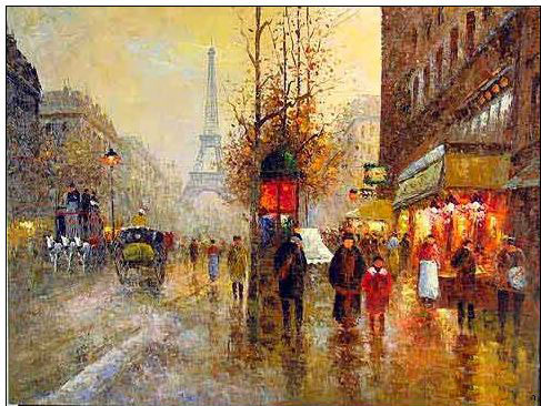 Paris Street oil painting