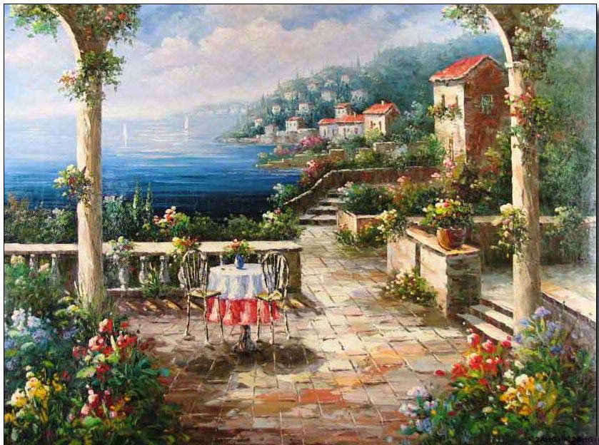 Mediterranean oil painting