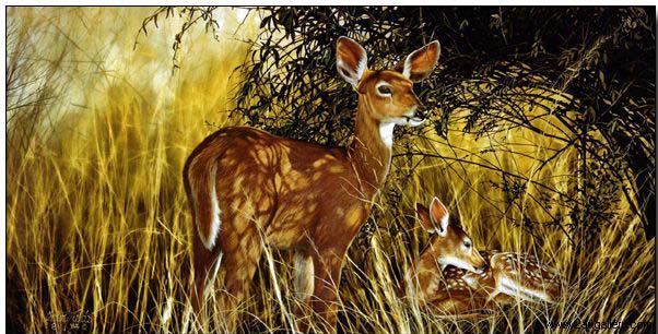 Animal oil painting