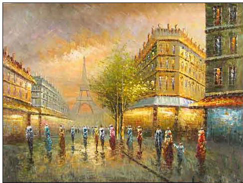 Paris Street oil painting