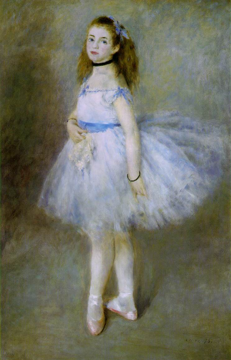 oil painting of a little ballet girl