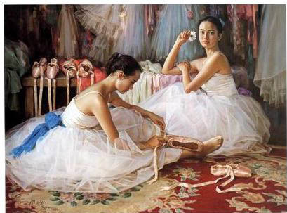 Ballet oil painting